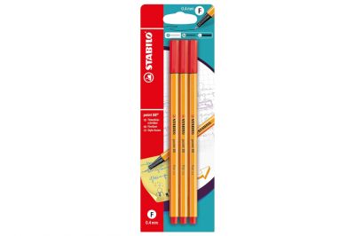 Stabilo Fineliner point 88 rot Set (3Stk.)