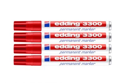 Edding 3300 Permanentmarker rot (4Stk.)