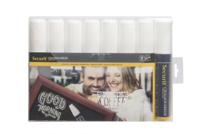 Securit Kreidemarker 7-15mm Set wei� wasserfest (8Stk.)
