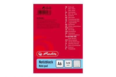 Herlitz Haushaltsnotizblock A6 kariert (8x50Blatt)