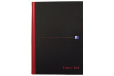Oxford Black n' Red gebundenes Hardcover Notizbuch A4 kariert (70Blatt)