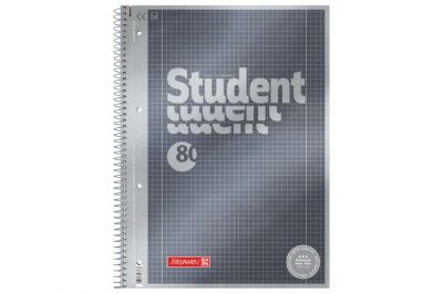 Brunnen Collegeblock Premium Student A4 anthrazit kariert (80Blatt)
