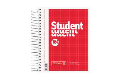 Brunnen Collegeblock Student A6 rot kariert (160Blatt)