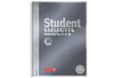 Brunnen Collegeblock Premium Student A4 anthrazit kariert (80Blatt)
