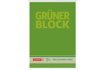 Brunnen Briefblock Premium A4 gr�n kariert (50Blatt)