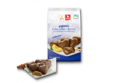 Weiss Lebkuchenherzen Vollmilch mit Aprikosefllung Tte (150g)