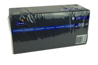 Duni Servietten 33x33 3-lagig schwarz 1x250 Blatt