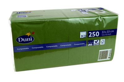 Duni Servietten 33x33 3-lagig dunkelgrn 1x250 Blatt