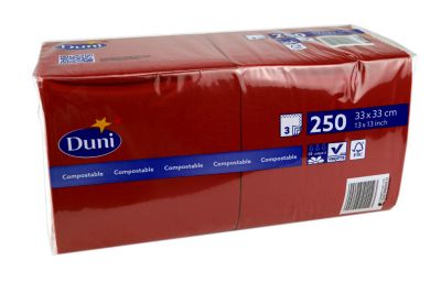 Duni Servietten 33x33 3-lagig bordeaux 1x250 Blatt