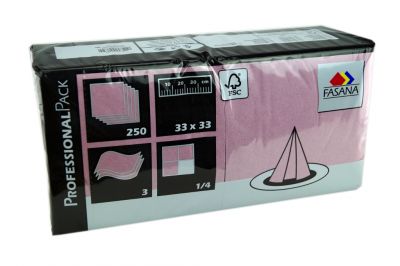 Fasana Servietten 33x33 3-lagig powder pink (250Blatt)