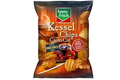 funny-frisch Kessel Chips Cross Cut Spicy BBQ Sauce Style (120g)