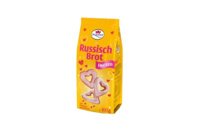 Dr. Quendt Russisch Brot - Herzen mit Himbeergeschmack (100g)