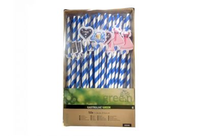 GastroLine Papier-Trinkhalme Oktoberfest-Style (50Stk.)