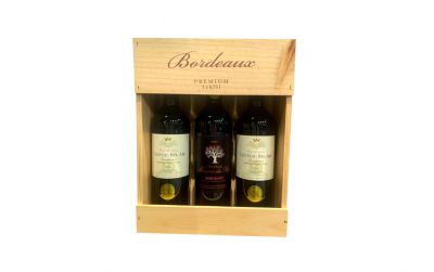 Bordeaux Premium Holzkiste rot tr (3x0,75l)