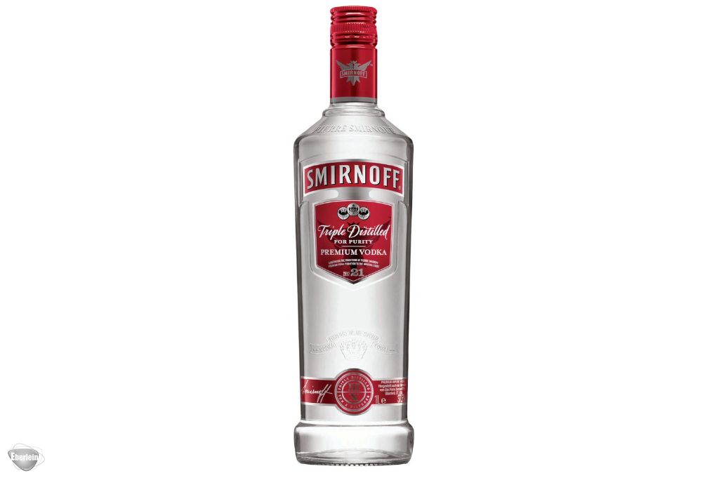 Label und Distilled Triple Leipzig Deutschland Eberlein-Shop Anlieferung in Smirnoff in Vodka Red Versand (1l) - Vodka 37,5% - vol