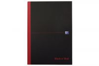 Oxford Black n' Red gebundenes Hardcover Notizbuch A4 kariert (70Blatt)