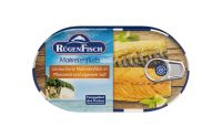 Rügen-Fisch Makrelen-Filets geräuchert in Pflanzenöl (200g)